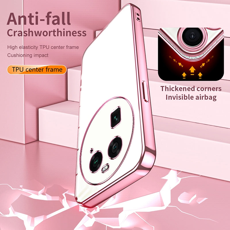 OPPO Find X6 Case - Transparent Plating & Precision Hole Design for Luxury and Protection-buycases.co.uk