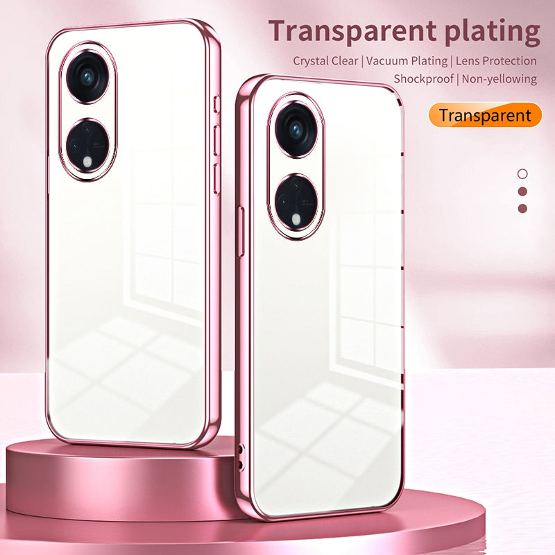 OPPO Reno8 T 5G Case - Transparent Plating & Precision Hole Design for Luxury and Protection-buycases.co.uk