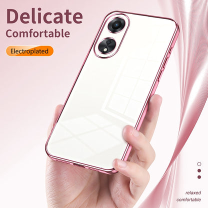 OPPO A58 5G Case - Transparent Plating & Precision Hole Design for Luxury and Protection-buycases.co.uk