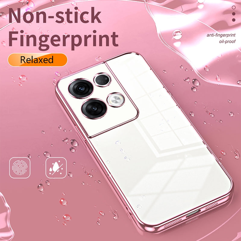 OPPO Reno8 Pro+ Case - Transparent Plating & Precision Hole Design for Luxury and Protection-buycases.co.uk