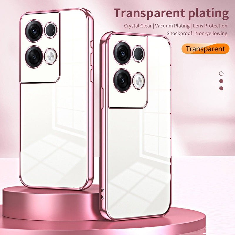 OPPO Reno8 Pro+ Case - Transparent Plating & Precision Hole Design for Luxury and Protection-buycases.co.uk