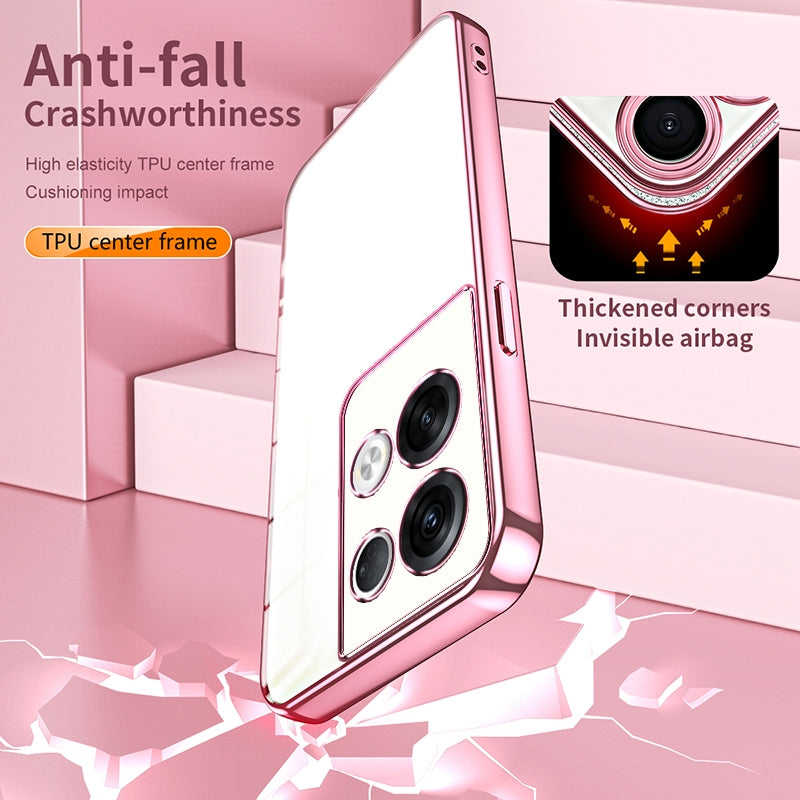 OPPO Reno8 Pro+ Case - Transparent Plating & Precision Hole Design for Luxury and Protection-buycases.co.uk