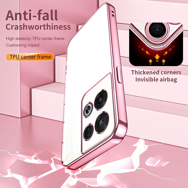 OPPO Reno8 Pro Case - Transparent Plating & Precision Hole Design for Luxury and Protection-buycases.co.uk