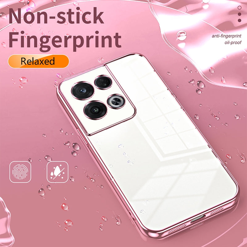 OPPO Reno8 Pro Case - Transparent Plating & Precision Hole Design for Luxury and Protection-buycases.co.uk
