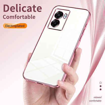 OPPO A57 5G Case - Transparent Plating & Precision Hole Design for Luxury and Protection-buycases.co.uk