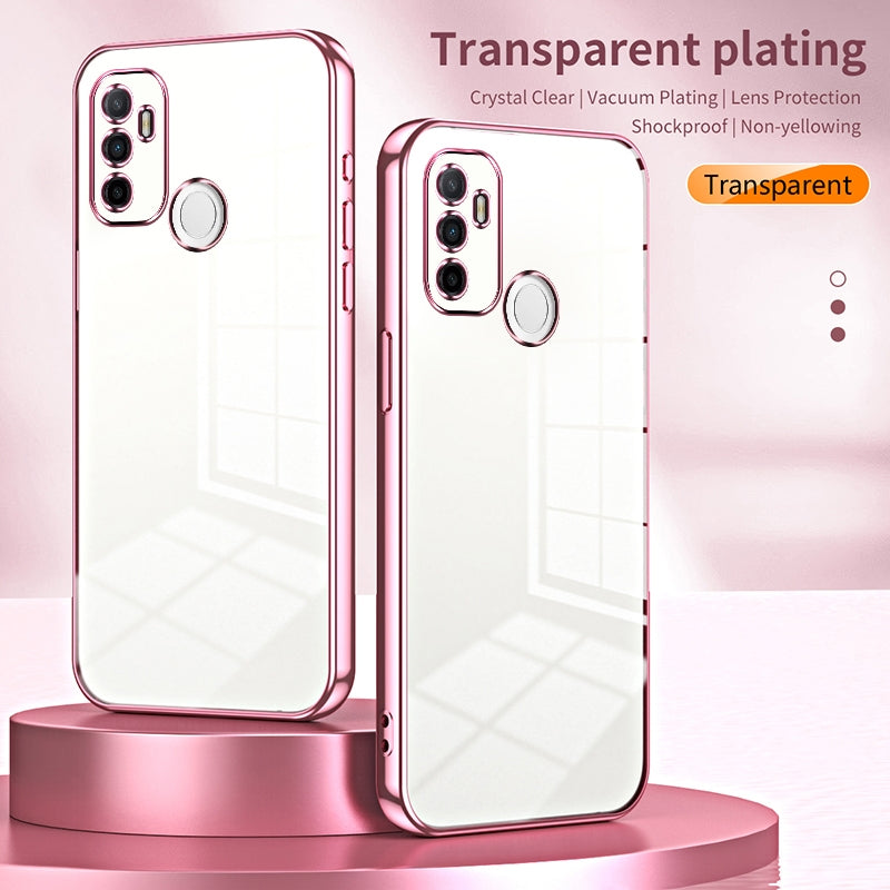 OPPO A11s Case - Transparent Plating & Precision Hole Design for Luxury and Protection-buycases.co.uk