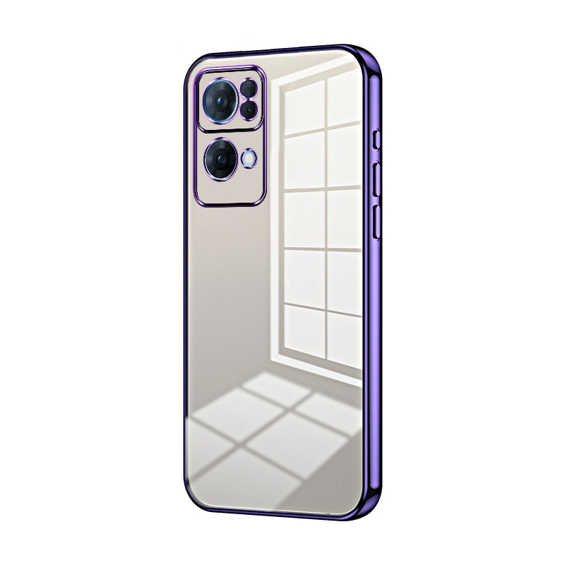 OPPO Reno7 Pro Case - Transparent Plating & Precision Hole Design for Luxury and Protection-buycases.co.uk