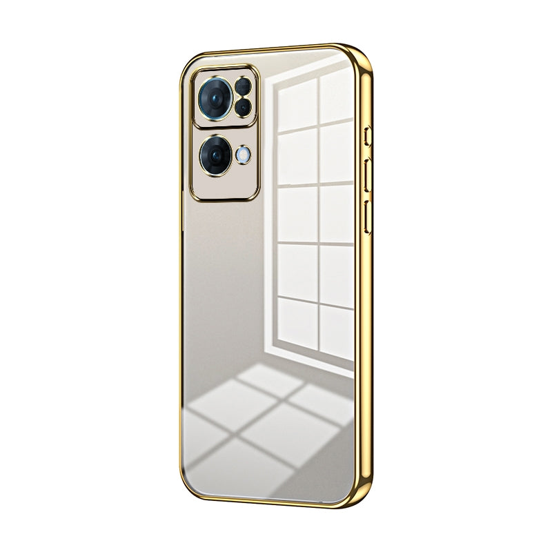 OPPO Reno7 Pro Case - Transparent Plating & Precision Hole Design for Luxury and Protection-buycases.co.uk