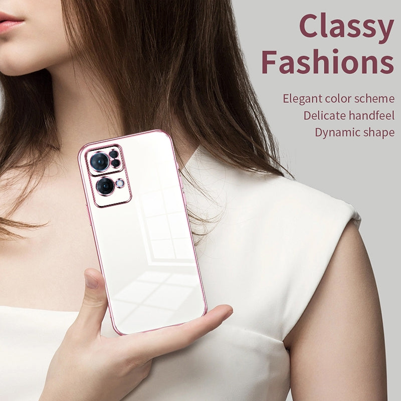 OPPO Reno7 Pro Case - Transparent Plating & Precision Hole Design for Luxury and Protection-buycases.co.uk