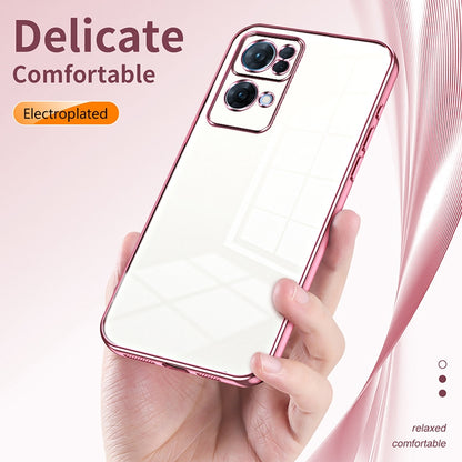 OPPO Reno7 Pro Case - Transparent Plating & Precision Hole Design for Luxury and Protection-buycases.co.uk