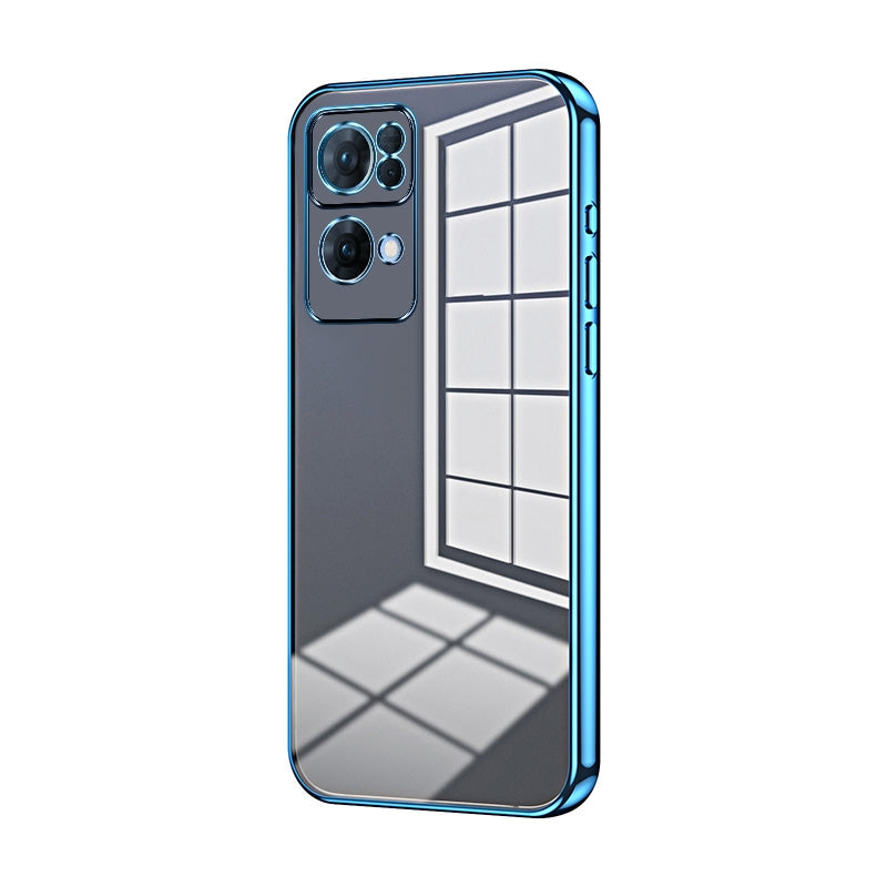 OPPO Reno7 Pro Case - Transparent Plating & Precision Hole Design for Luxury and Protection-buycases.co.uk