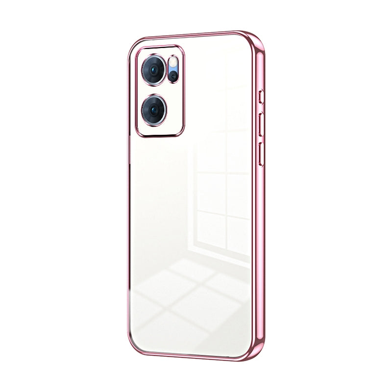 OPPO Reno7 5G Case - Transparent Plating & Precision Hole Design for Luxury and Protection-buycases.co.uk