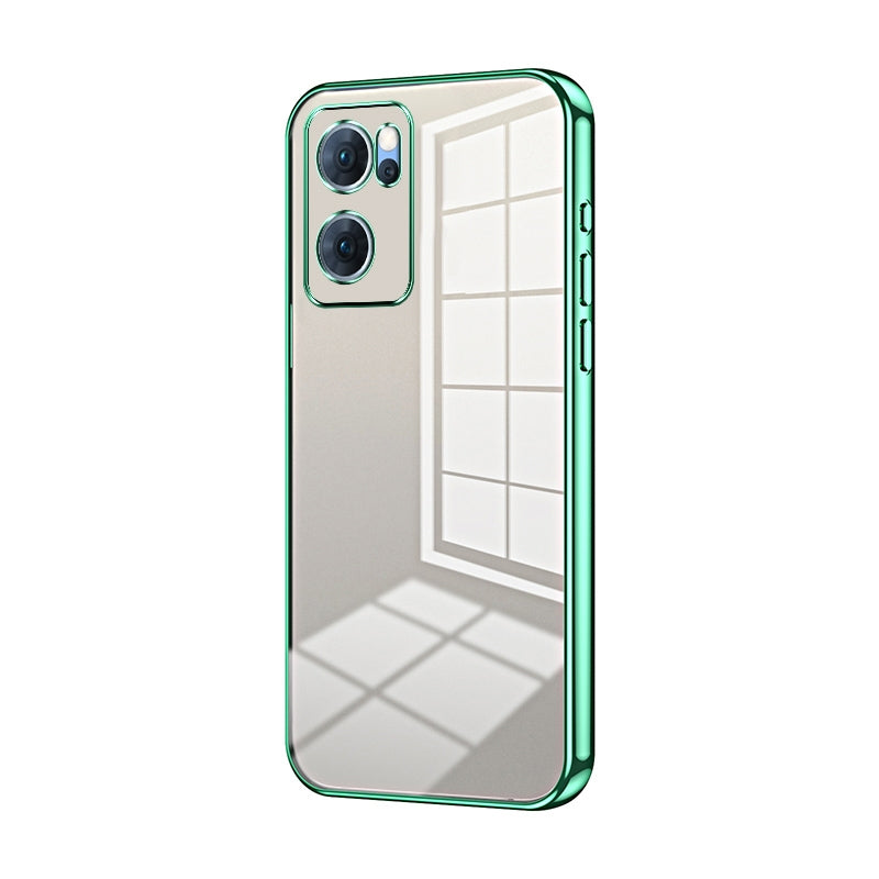 OPPO Reno7 5G Case - Transparent Plating & Precision Hole Design for Luxury and Protection-buycases.co.uk