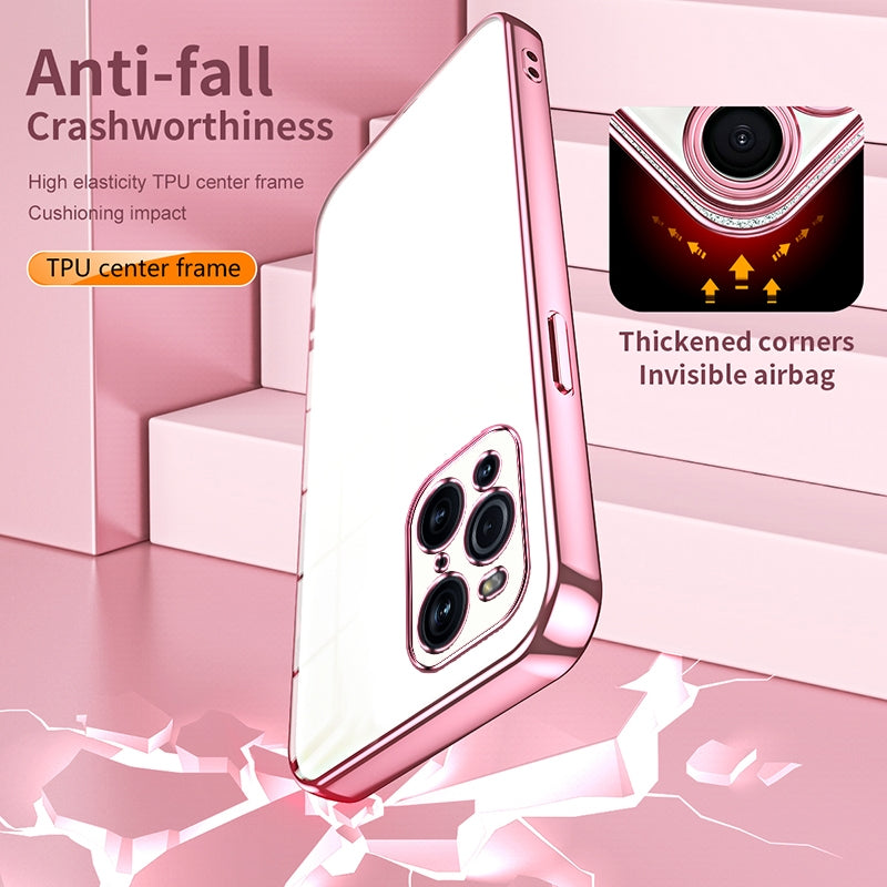 OPPO Find X3 Pro Case - Transparent Plating & Precision Hole Design for Luxury and Protection-buycases.co.uk