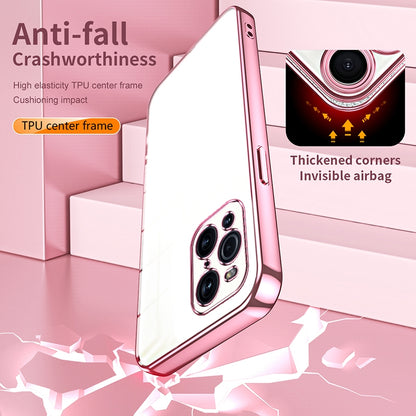 OPPO Find X3 Case - Transparent Plating & Precision Hole Design for Luxury and Protection-buycases.co.uk