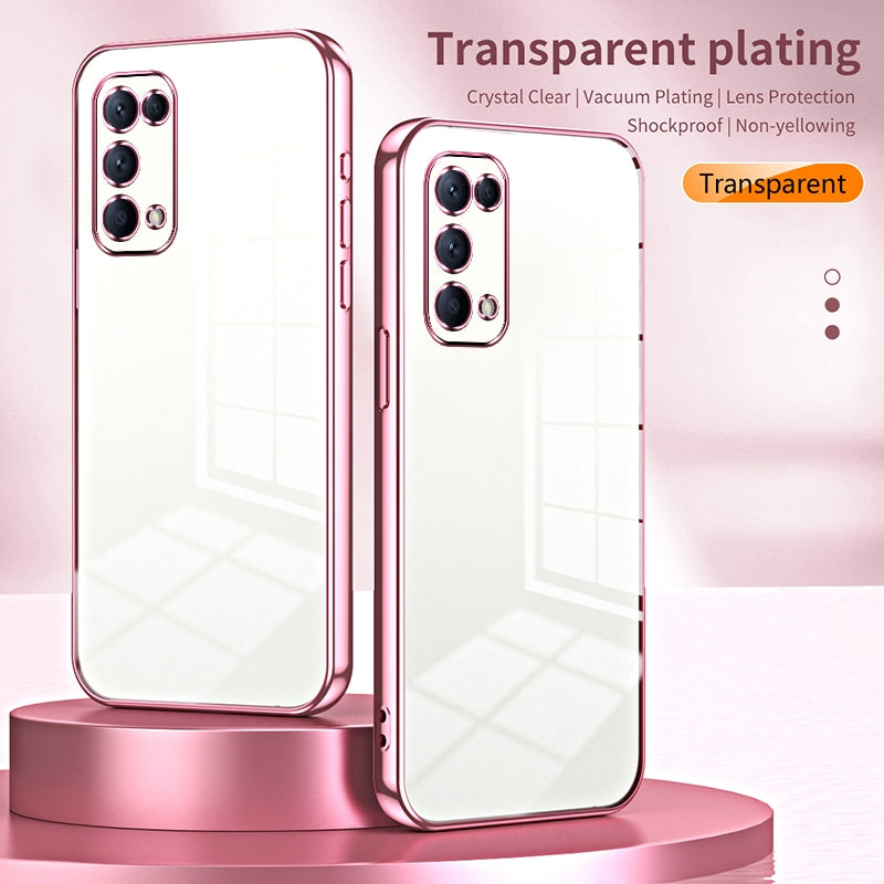 OPPO Reno5 K Case - Transparent Plating & Precision Hole Design for Luxury and Protection-buycases.co.uk