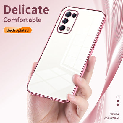 OPPO Reno5 4G Case - Transparent Plating & Precision Hole Design for Luxury and Protection-buycases.co.uk