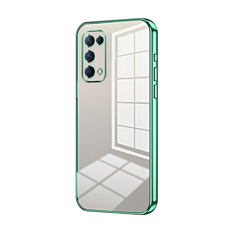 OPPO Reno5 5G Case - Transparent Plating & Precision Hole Design for Luxury and Protection-buycases.co.uk