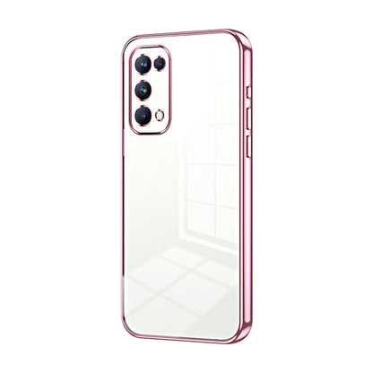 OPPO Reno5 Pro Case - Transparent Plating & Precision Hole Design for Luxury and Protection-buycases.co.uk