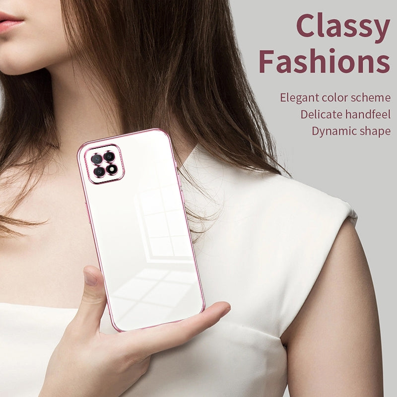 OPPO A73 5G Case - Transparent Plating & Precision Hole Design for Luxury and Protection-buycases.co.uk