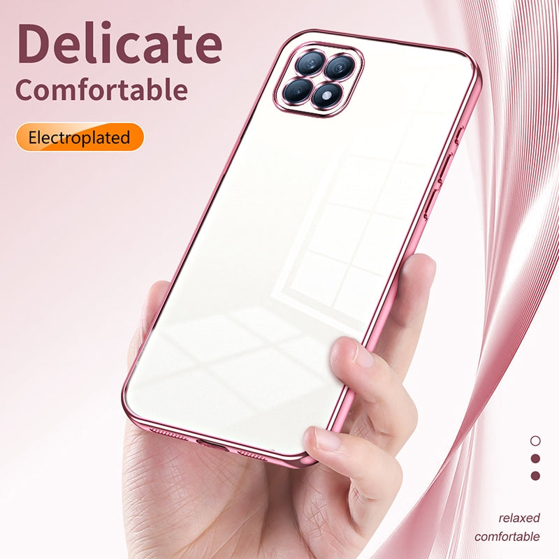 OPPO Reno4 SE Case - Transparent Plating & Precision Hole Design for Luxury and Protection-buycases.co.uk