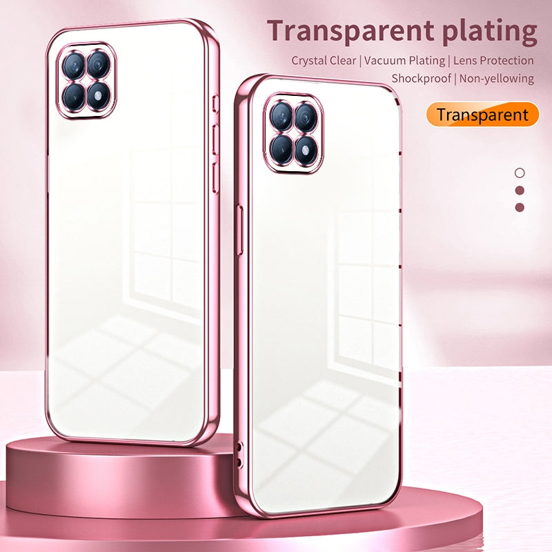 OPPO Reno4 SE Case - Transparent Plating & Precision Hole Design for Luxury and Protection-buycases.co.uk