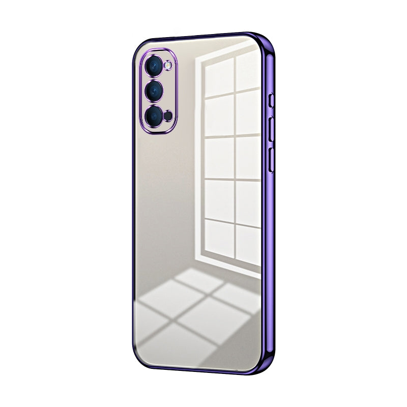 OPPO Reno4 Case - Transparent Plating & Precision Hole Design for Luxury and Protection-buycases.co.uk