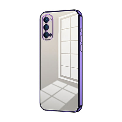 OPPO Reno4 Case - Transparent Plating & Precision Hole Design for Luxury and Protection-buycases.co.uk