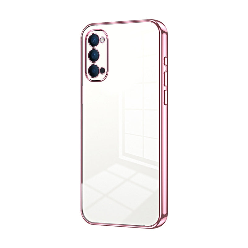 OPPO Reno4 Case - Transparent Plating & Precision Hole Design for Luxury and Protection-buycases.co.uk