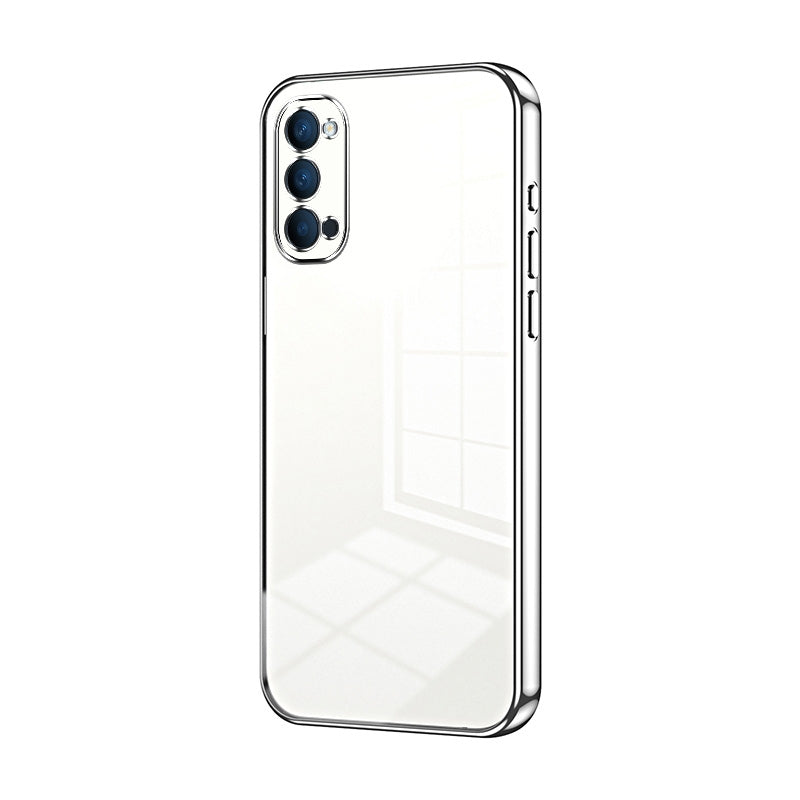 OPPO Reno4 Case - Transparent Plating & Precision Hole Design for Luxury and Protection-buycases.co.uk