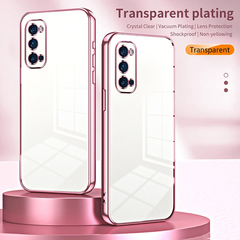 OPPO Reno4 Pro Case - Transparent Plating & Precision Hole Design for Luxury and Protection-buycases.co.uk