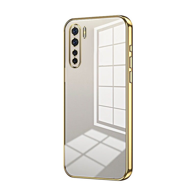 OPPO F15 Case - Transparent Plating & Precision Hole Design for Luxury and Protection-buycases.co.uk