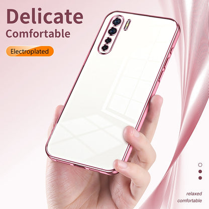 OPPO Reno3 4G Case - Transparent Plating & Precision Hole Design for Luxury and Protection-buycases.co.uk