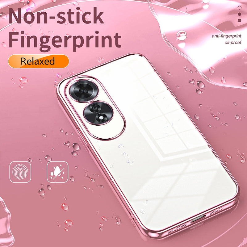 OPPO A60 Case - Transparent Plating & Precision Hole Design for Luxury and Protection-buycases.co.uk