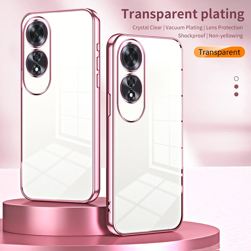 OPPO A60 Case - Transparent Plating & Precision Hole Design for Luxury and Protection-buycases.co.uk