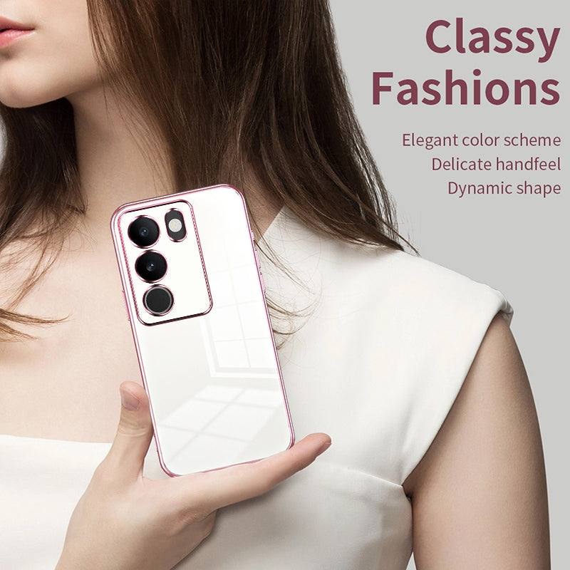 vivo S17 Case - Transparent Plating & Precision Hole Design for Luxury and Protection-buycases.co.uk