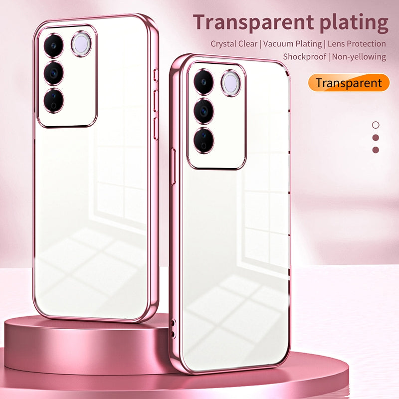 vivo V27e Case - Transparent Plating & Precision Hole Design for Luxury and Protection-buycases.co.uk