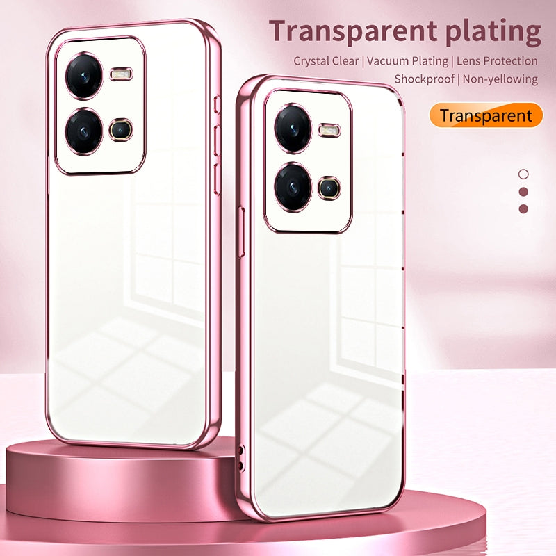 vivo V25 Case - Transparent Plating & Precision Hole Design for Luxury and Protection-buycases.co.uk