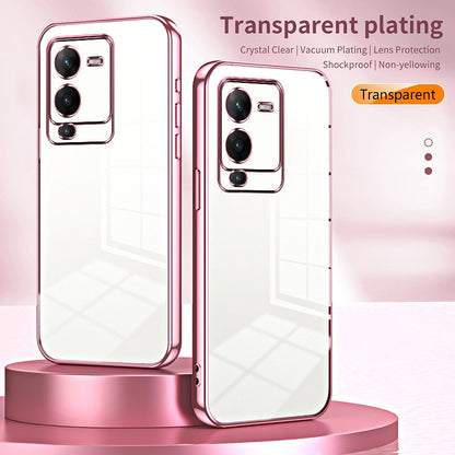 vivo V25 Pro Case - Transparent Plating & Precision Hole Design for Luxury and Protection-buycases.co.uk
