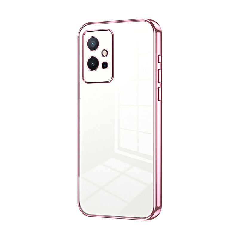 vivo Y55s 2023 Case - Transparent Plating & Precision Hole Design for Luxury and Protection-buycases.co.uk