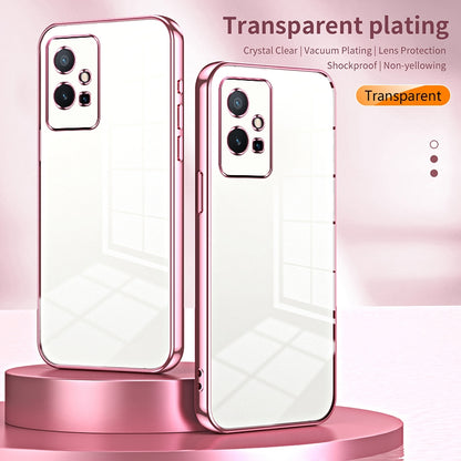 vivo Y55s 2023 Case - Transparent Plating & Precision Hole Design for Luxury and Protection-buycases.co.uk