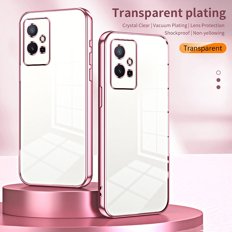 vivo Y55s 2023 Case - Transparent Plating & Precision Hole Design for Luxury and Protection-buycases.co.uk