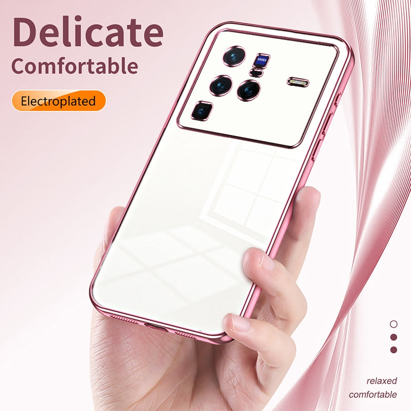 vivo X80 Pro Case - Transparent Plating & Precision Hole Design for Luxury and Protection-buycases.co.uk