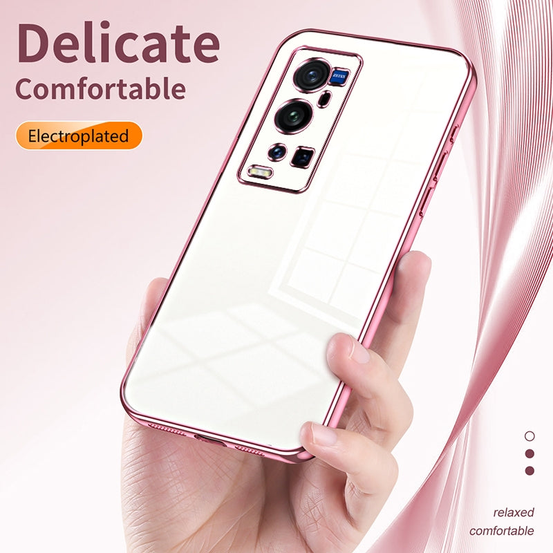 vivo X60 Pro+ Case - Transparent Plating & Precision Hole Design for Luxury and Protection-buycases.co.uk