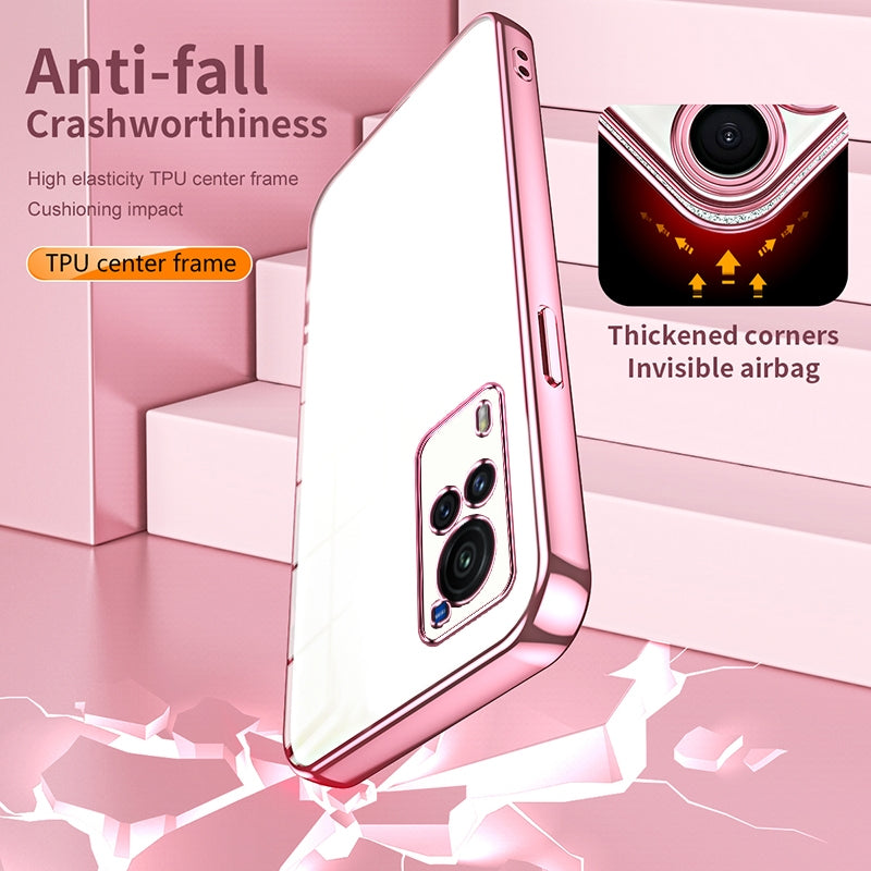 vivo X60 Curved Screen Case - Transparent Plating & Precision Hole Design for Luxury and Protection-buycases.co.uk