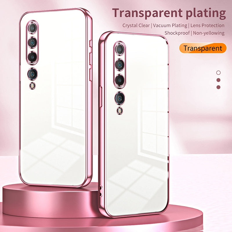 Xiaomi Mi 10 5G Case - Transparent Plating & Precision Hole Design for Luxury and Protection-buycases.co.uk