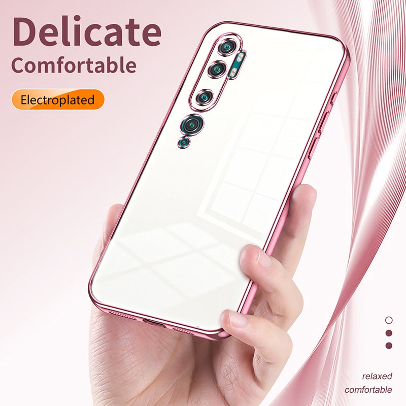 Xiaomi Mi Note 10 Case - Transparent Plating & Precision Hole Design for Luxury and Protection-buycases.co.uk