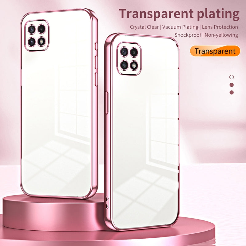 Samsung Galaxy A22s Case - Transparent Plating & Precision Hole Design for Luxury and Protection-buycases.co.uk
