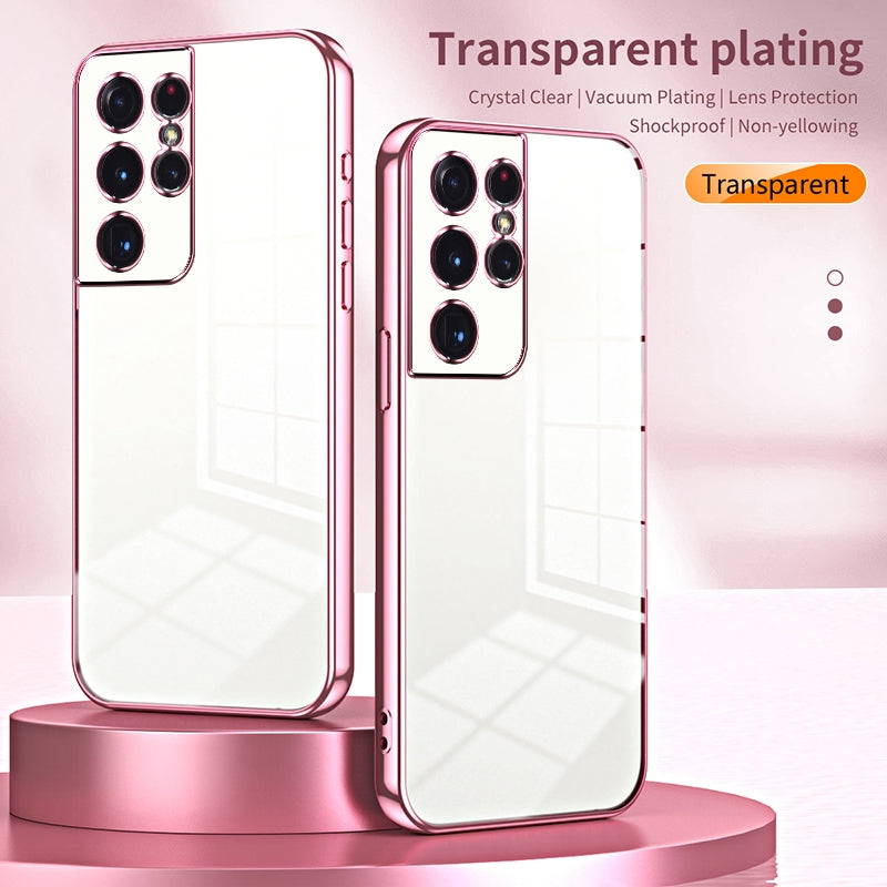 Samsung Galaxy S21 Ultra 5G Case - Transparent Plating & Precision Hole Design for Luxury and Protection-buycases.co.uk