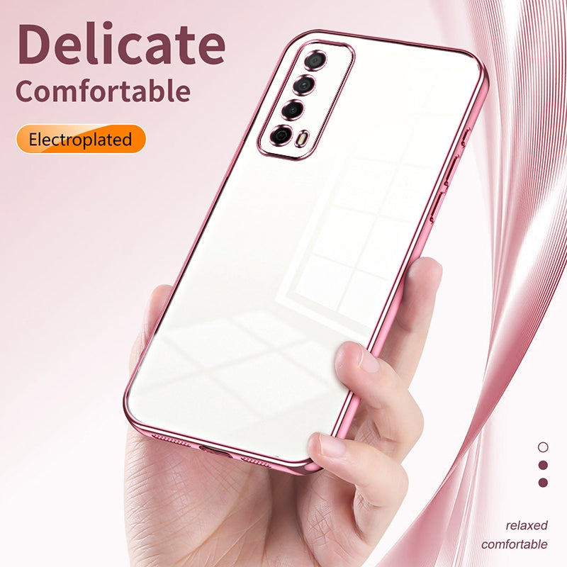 Huawei Y7A Case - Transparent Plating & Precision Hole Design for Luxury and Protection-buycases.co.uk